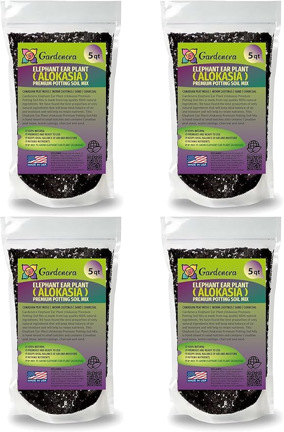 Elephant Ear Plant Potting Mix - High-Performance Formula for Robust Growth and Striking Foliage - 20 Quart-VerdiqueGarden