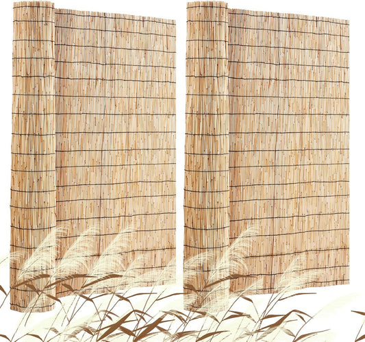 VEVOR Natural Reed Fencing, 4 ft x 16.4 ft, 2 Pack Reed Screen Curtain Balcony Reed Fence Roll for Outdoor Backyard Patio, Decorative Fence for Backyard Garden Fencing Divider, Privacy Screen Panel-VerdiqueGarden