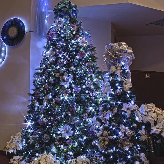 164Ft 500 LED White Christmas Lights, Waterproof 8 Twinkle with Memory Functions Christmas Tree Lights for Indoor Outdoor Christmas Tree Garden Decoration (164FT, White)-VerdiqueGarden