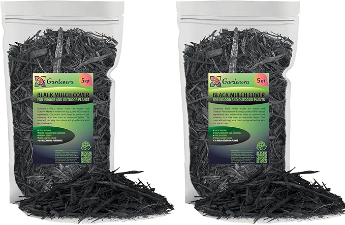 Black Mulch - Improve Soil Fertility and Insulate Plant Roots - 10 QUARTS-VerdiqueGarden
