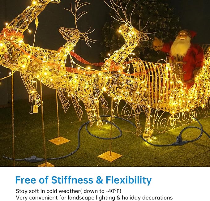 50FT 14 Gauge Heavy Duty Multi-Outlet Extension Cord, 7 Evenly Spaced Weatherproof Outlets, Great for Stage Backdrops, Landscape Garden Lighting, Christmas Halloween Decorations ETL-VerdiqueGarden