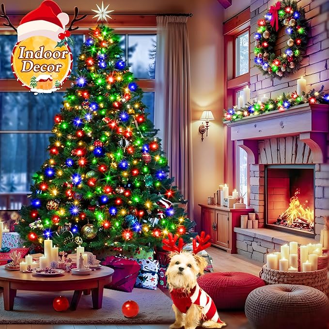 KNONEW 403ft 1000 LED String Lights Outdoor Christmas Lights 8 Modes & Timer Fairy Light Plug in Waterproof LED String Lights for Xmas Yard Tree Wedding Party Holiday Decorations (Multicolor)-VerdiqueGarden