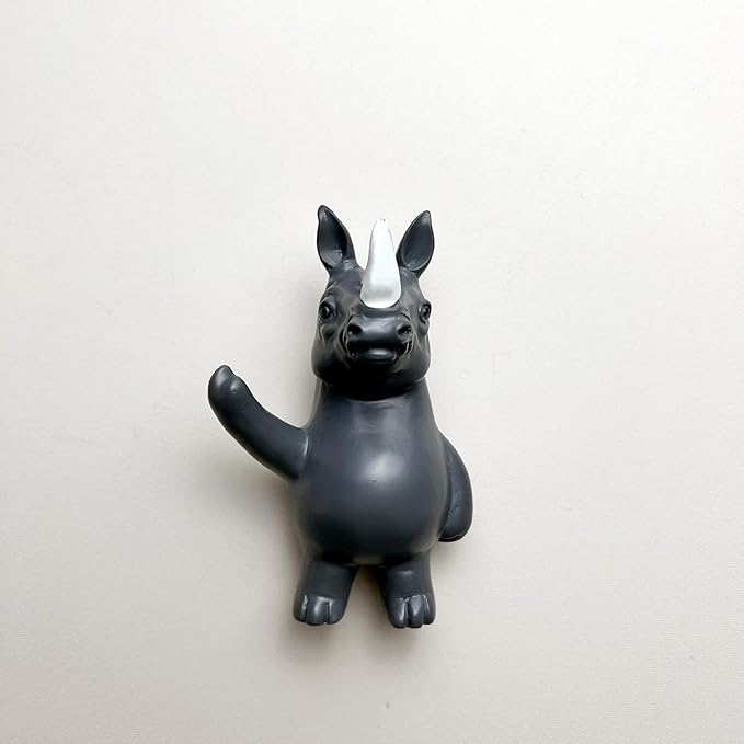 Jxueych Rebellious Rhino Figurine, Miniature Resin Rhino Standing 4 Inch, Adorable Mini Rhino - The Perfect Blend of Power and Charm for Your Home Decor!-VerdiqueGarden
