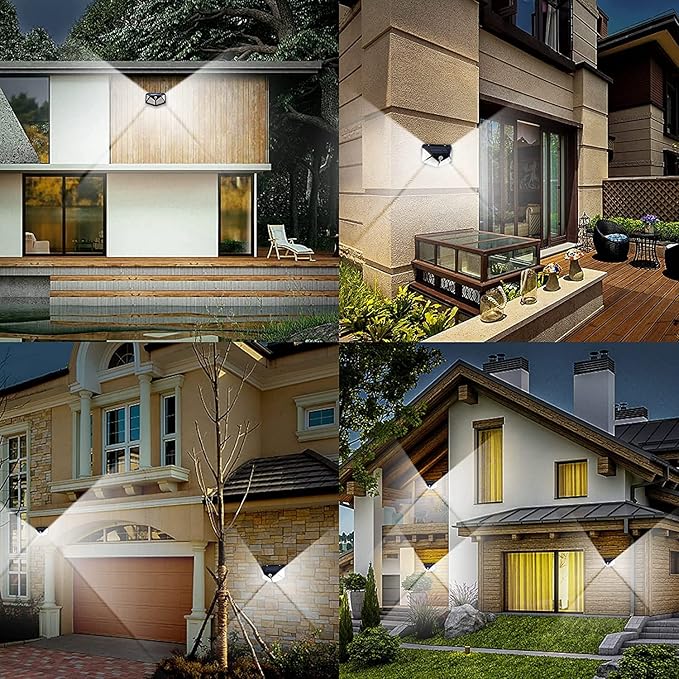 VINHMOR Solar Lights Outdoor 6 Pack, 100LED/3 Modes 270° Lighting Angle Motion Sensor Security Lights, IP65 Waterproof Wall Lights Solar Powered, Bright for Backyard Garden Fence Patio Front Door-VerdiqueGarden