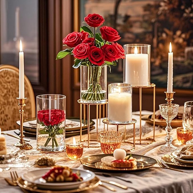 36pcs Glass Vase Cylinder for Centerpieces Small Flower Glass Clear Home Decor Centerpiece Table Flower Vase Decorations for Wedding＆Holiday 4,4.7,6Inch Tall-VerdiqueGarden