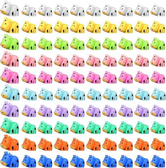 Liliful 200 Mini Resin Cows Bulk Small Plastic Cows Figurines Cute Miniature Cows Animals Figurines Ornament for Moss Landscape Decoration Dollhouse Garden DIY Crafts Accessories-VerdiqueGarden