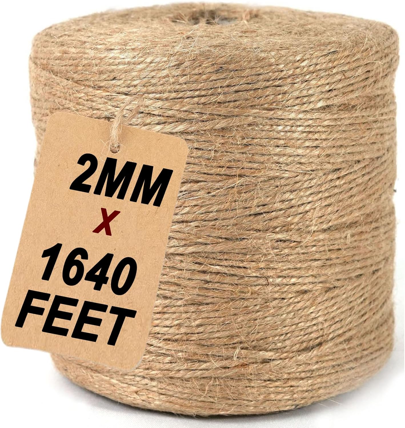 ARISKEY Natural Jute Twine,3Ply String for Crafts 1640 Feet Long Cord Suitable for Crafting,Gardening,Tomato, Climbing Plant,Tie Floristry,Strong Enough for Outdoor Heavy-Duty Use-VerdiqueGarden