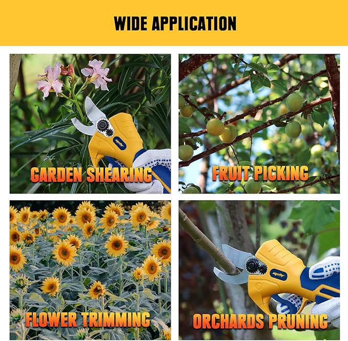 Mellif Electric Pruning Shears Compatible With DeWalt 20V Max Battery (Tool Only), Cordless Garden Pruner w/ 2,6000RPM Brushless Motor, Imported Steel Blades-25mm(0.98 Inch) Cutting Diameter-VerdiqueGarden