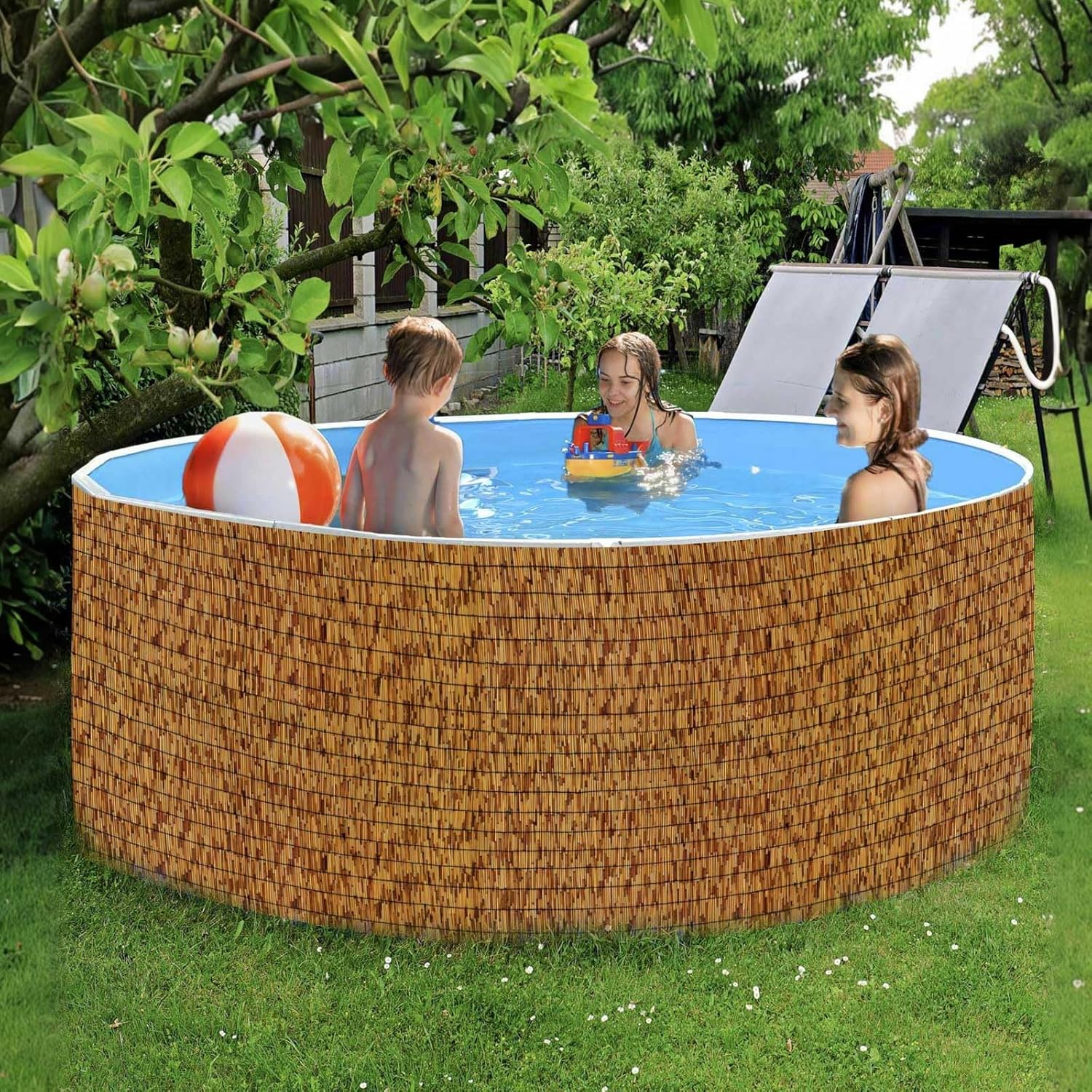 Bamboo Fencing–Handwoven,Bamboo Wall Panel Outdoor Privacy Reed Screening for Garden,Balcony,Backyard,Patio,2ftx16ft-VerdiqueGarden