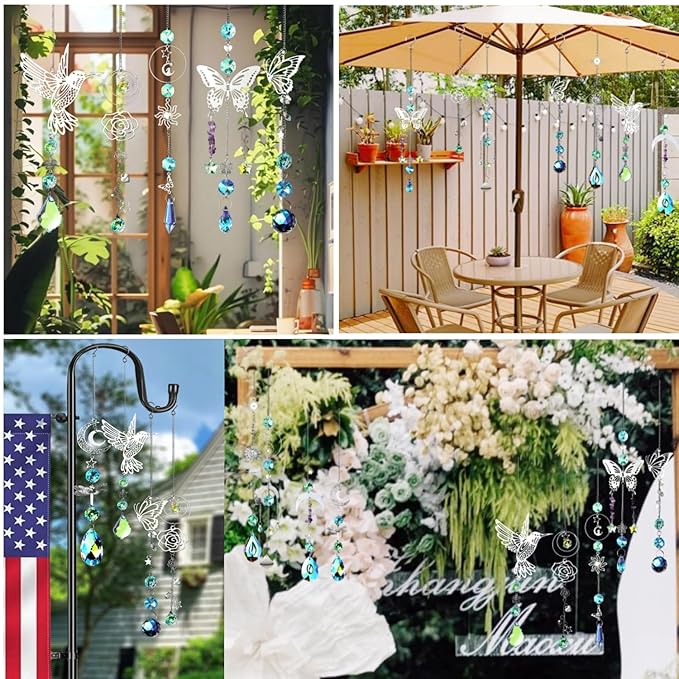 IcosaMro 420PCS Sun Catcher Arts and Crafts for Adults Crystal Suncatcher Crafts Kit for Adults Suncatchers DIY Making Supplies for Indoor Window Hanging, Outdoor Garden Decor Wedding Christmas-VerdiqueGarden