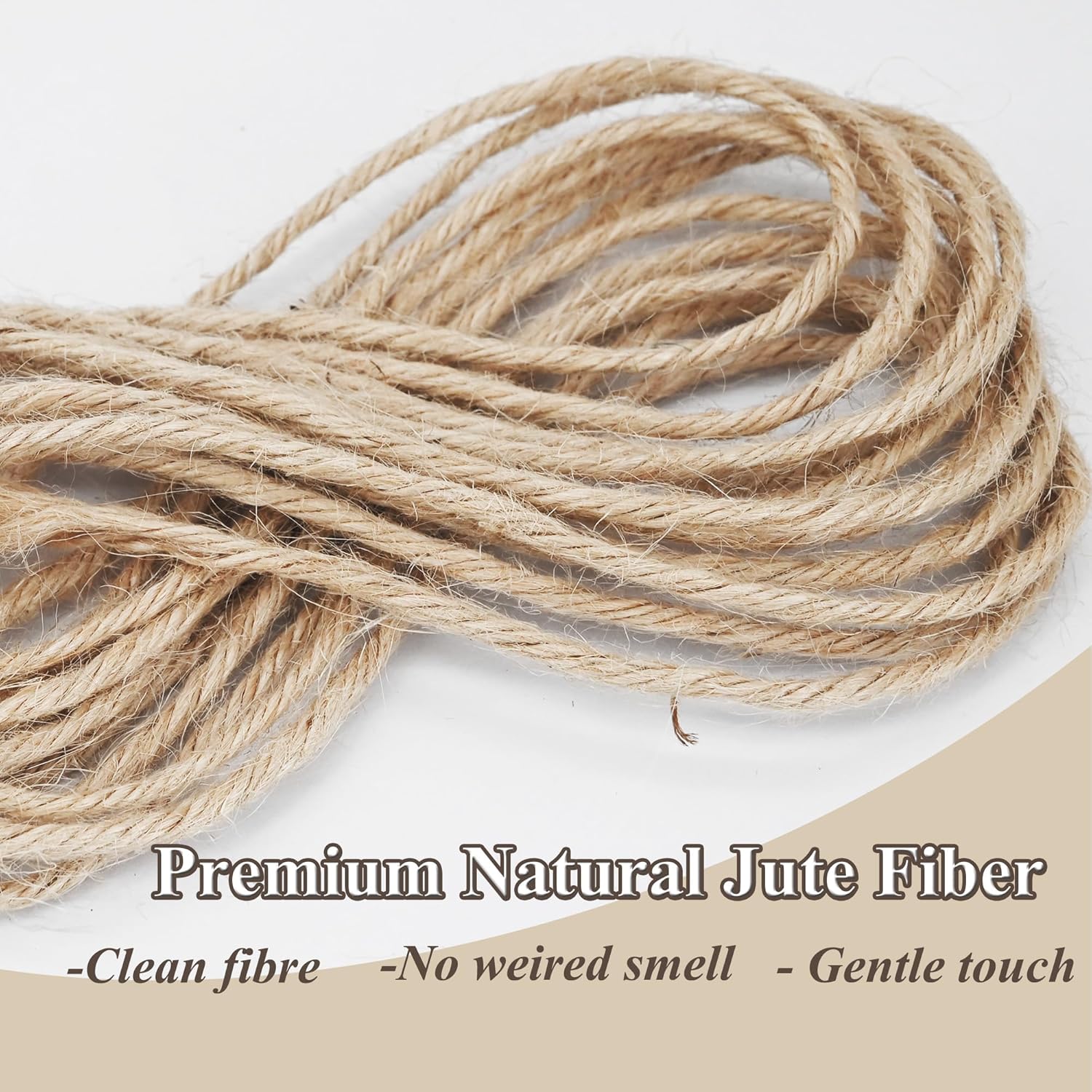 Natural Jute Twine Rope, 500ft x 1/8 inch, 6-Ply Heavy Duty for Crafts, Gardening, Gift Wrapping, Packing,Rustic Decoration-VerdiqueGarden