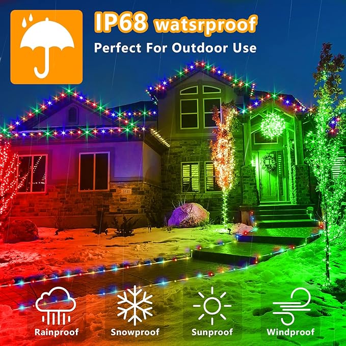 LED Rope Lights Indoor with USB Powered, 66Ft (33Ft X 2 Pack) 200 LED String Lights Outdoor with Remote,16 Color Changing Rope Lights for Outside Garden Party Wedding Christmas-VerdiqueGarden