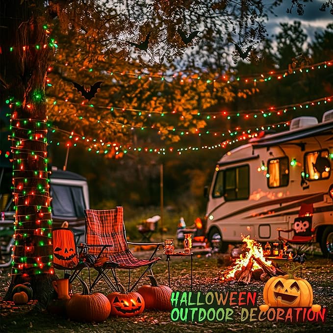 JMEXSUSS 200 LED Christmas String Lights Outdoor, Red & Green Christmas Lights Clear Wire, 11 Modes Connectable Twinkle String Lights Plug in for Christmas Halloween Garden Home Decorations-VerdiqueGarden