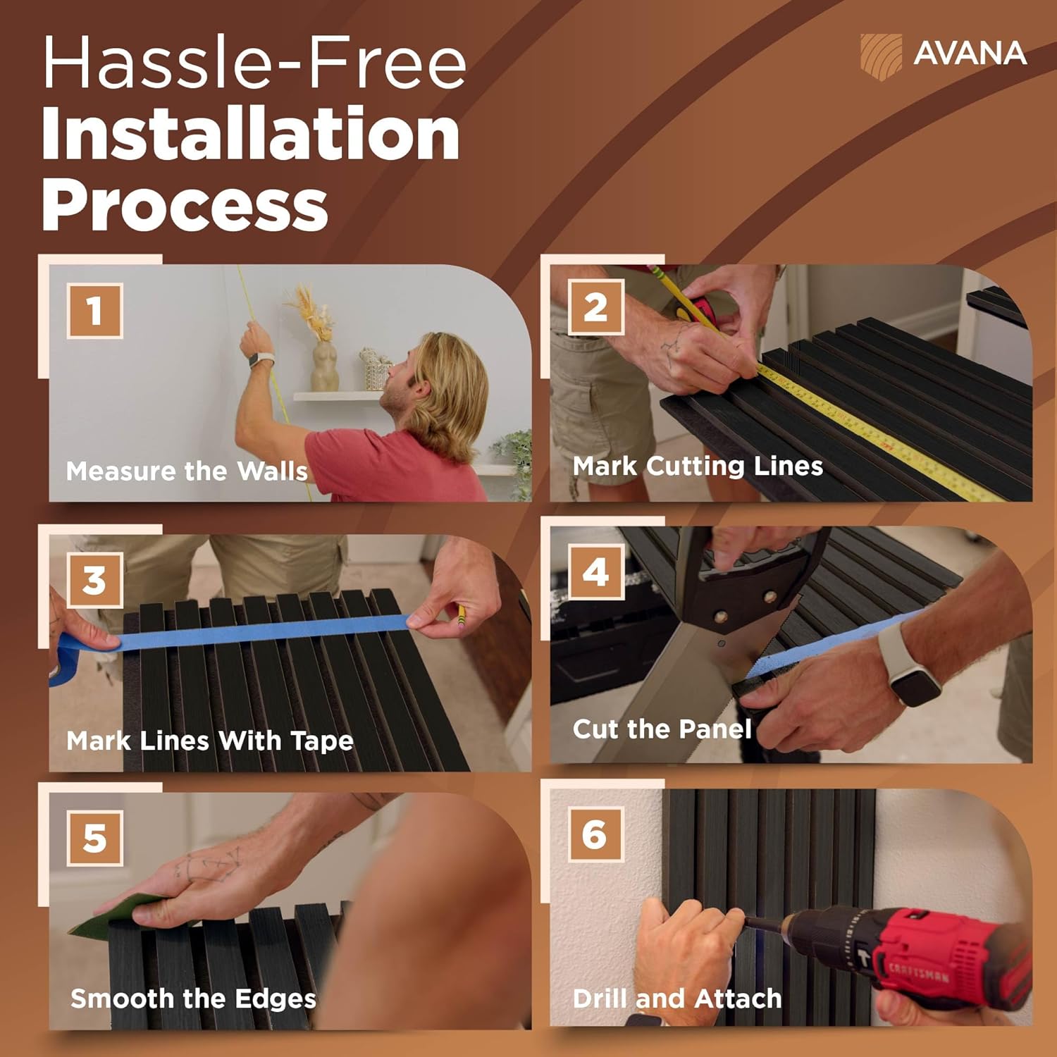 Avana Acoustic Wood Wall Panels – 94.4 X 12.6 Inch Smoke Oak Acoustic Panels 4 PCs – Wall Panels For Interior Wall Decor For Homes, Offices, Studios – Sturdy And Durable Wood Panels For Wall-VerdiqueGarden