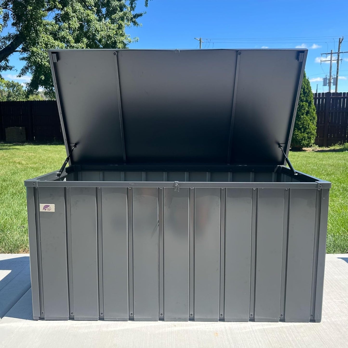 PURPLE LEAF Deck Box 160 Gallon Outdoor Waterproof Lockable Storage Box with Lid Deck Organization for Patio Cushions Side Table Pool Accessories Garden Tools, Gray-VerdiqueGarden