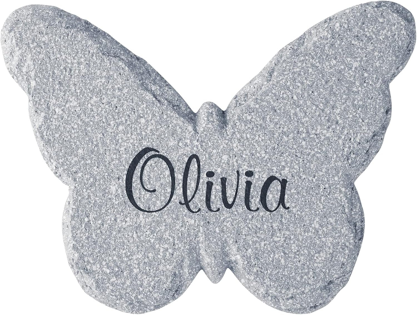 Let's Make Memories Personalized Garden Décor - Custom Garden Stone - Indoor/Outdoor - for Mom or Grandma - for Her - Engraved - Butterfly Cutout - Durable Resin - Large Round Stone-VerdiqueGarden