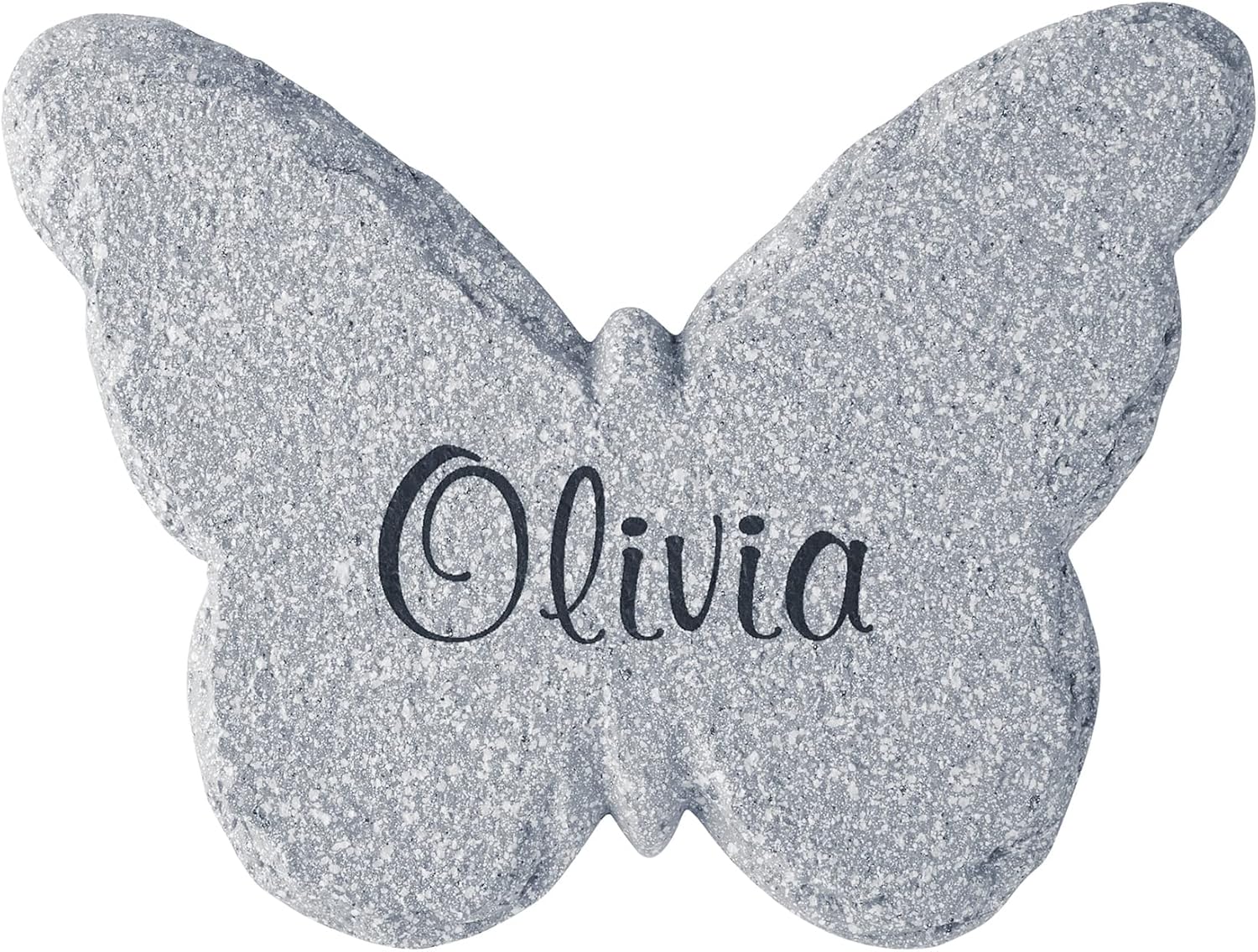 Let's Make Memories Personalized Garden Décor - Custom Garden Stone - Indoor/Outdoor - for Mom or Grandma - for Her - Engraved - Butterfly Cutout - Durable Resin - Large Round Stone-VerdiqueGarden