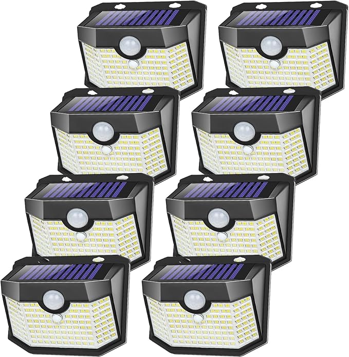 Aootek Solar Outdoor Lights 8 Packs,Motion Sensor Outdoor Lights with 3 Lighting Modes,Solar Lights Outdoor Waterproof for Garden Patio Garage Yard Deck-VerdiqueGarden
