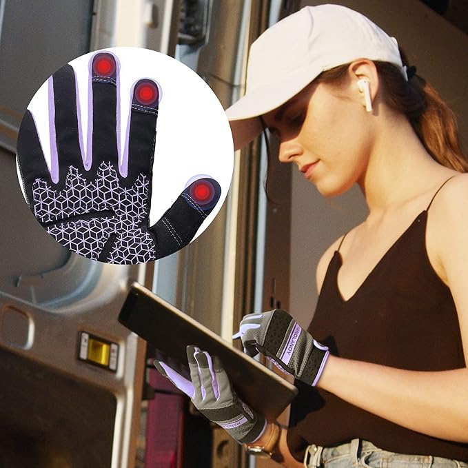 HANDLANDY Women Safety Work Gloves Utility Touch Screen Working Grip Glove for Yardwork Gardening Breathable Mechanic Gloves-VerdiqueGarden