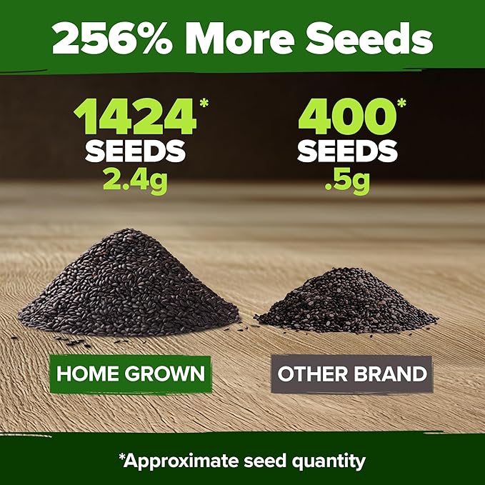 HOME GROWN 𝗨𝗦𝗔 𝗣𝗥𝗘𝗠𝗜𝗨𝗠 Italian Basil Seeds Bulk Pack 1,424 Sweet Large Leaf Basil Seeds for Planting 𝗡𝗢𝗡-𝗚𝗠𝗢 and Heirloom Herb Seeds for Planting Indoors or Outdoors (Ocimum basilicum)-VerdiqueGarden