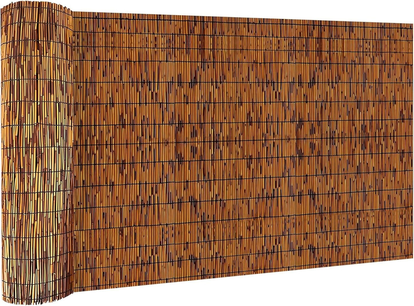 Bamboo Reed Fencing, Decorative Bamboo Curtains for Patio, Light Russet Privacy Fence Reed Screens Outdoor for Patio Garden Balcony Privacy Screen, 5 x 5 FT-VerdiqueGarden