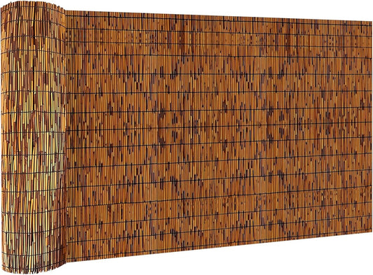 Reed Fencing Rolls, Decorative Bamboo Fencing 4ft High Roll Reed Screen, Bamboo Curtains for Balcony Patio Garden Backyard Outdoor (Light Russet)-VerdiqueGarden