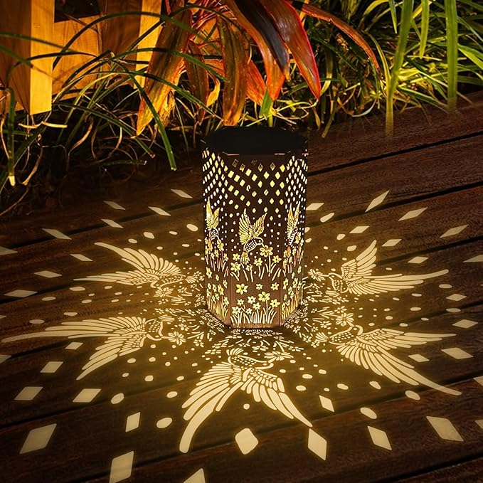 4 Pack Hummingbird Solar Lanterns Outdoor Waterproof - Birthday Gifts for Women, Men, Mom, Solar Lights Outdoor Hanging Garden Decor for Outside, Patio, Outdoor, Yard, Lawn, Balcony-VerdiqueGarden
