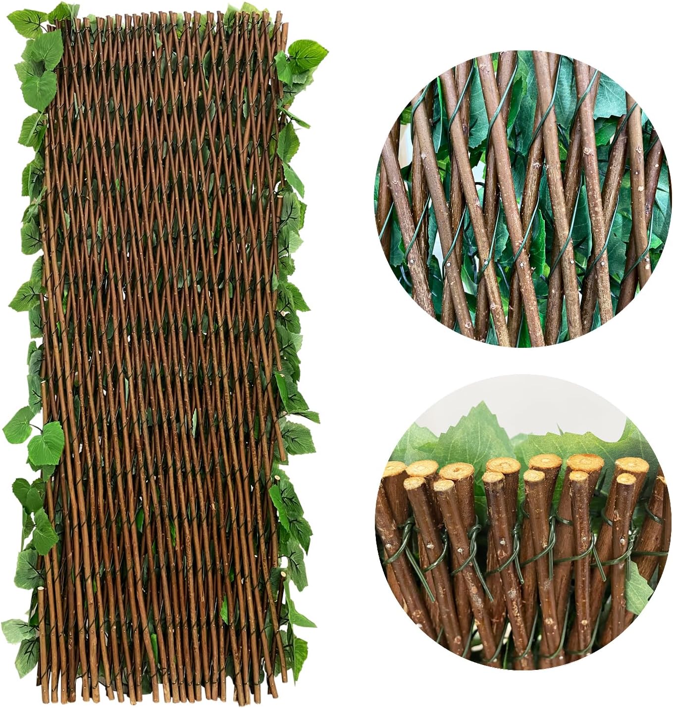 Expandable Fence Privacy Screen for Balcony Patio Outdoor,Decorative Faux Ivy Fencing Panel,Artificial Hedges (Single Sided Leaves)……-VerdiqueGarden