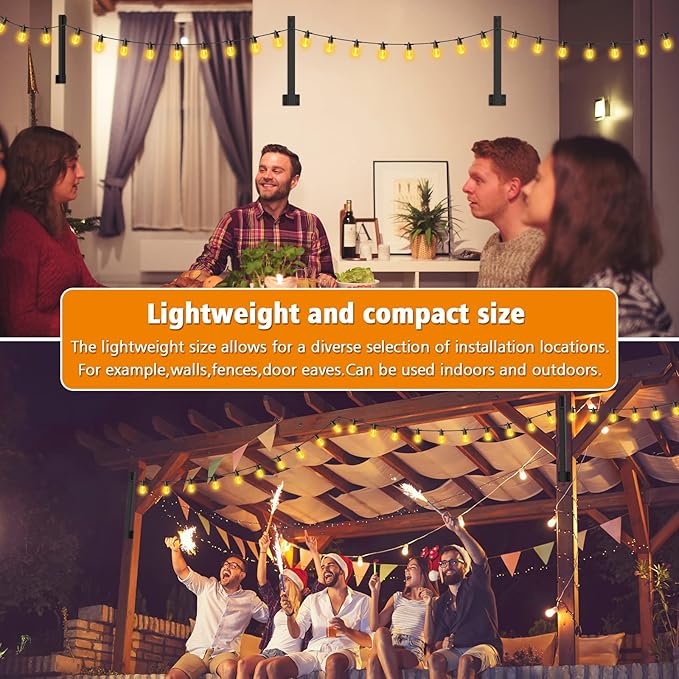 AILBTON 2.8FT 4 Pack Suspension Outdoor String Light Poles for Outside String Lights Hanging,with Clip and Holder,Light Post Mounting Stand for Patio Fence Wall Garden Backyard Deck-VerdiqueGarden