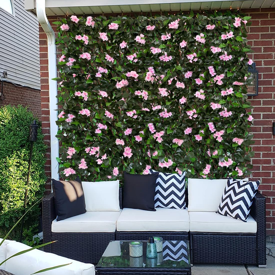 Expandable Fence Privacy Screen for Balcony Patio Outdoor,Decorative Faux Ivy Fencing Panel,Artificial Hedges-VerdiqueGarden