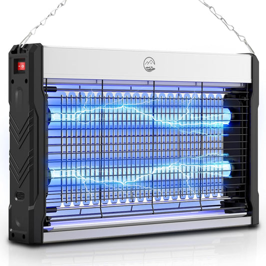 Electric Bug Zapper, 3000V High-Voltage Indoor Fly Killer, Powerful Electric Mosquito Zapper for Fly, Mosquito, Fruit, Moth, Gnat, Trap with Removable Washable Tray for Home Patio Backyard-VerdiqueGarden