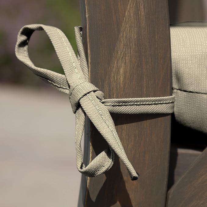 Arden Indoor/Outdoor Seat or Rocking Chair Cushion, 19 x 18, Water Repellent, Rain Proof, Fade Resistant Cushion for Rocking or Dining Chairs Tan Leala-VerdiqueGarden