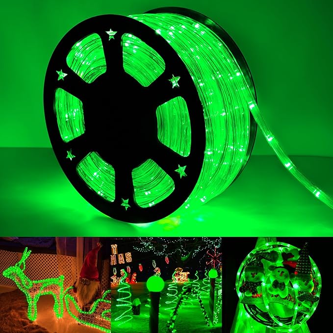 200ft LED Rope Lights Outdoor, 1440 LED Flexible Tube Lights with 8 Modes, Waterproof LED Rope Lighting for Outside, Garden, Patio, Bedroom, Party, Pool, Fences, Indoor Outdoor Decoration (Green)-VerdiqueGarden