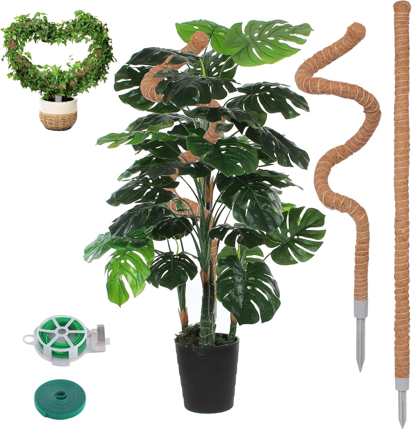 2 Pack Moss Pole, 28 Inch Monstera Plant Support, Moss Poles for Climbing Plants Indoor DIY, Coco Coir Plant Pole Moss Plant Stick Support Stake Kit for Potted Plants, Pothos, Philodendron-VerdiqueGarden