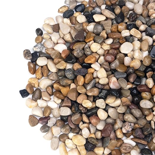 10 lbs Pebbles for Indoor Plants, Succulent, Bamboo, Vase, 3/8" Plant Rocks for Pots Indoor, Small River Rocks Decorative Pea Gravel, Highly Polished-VerdiqueGarden