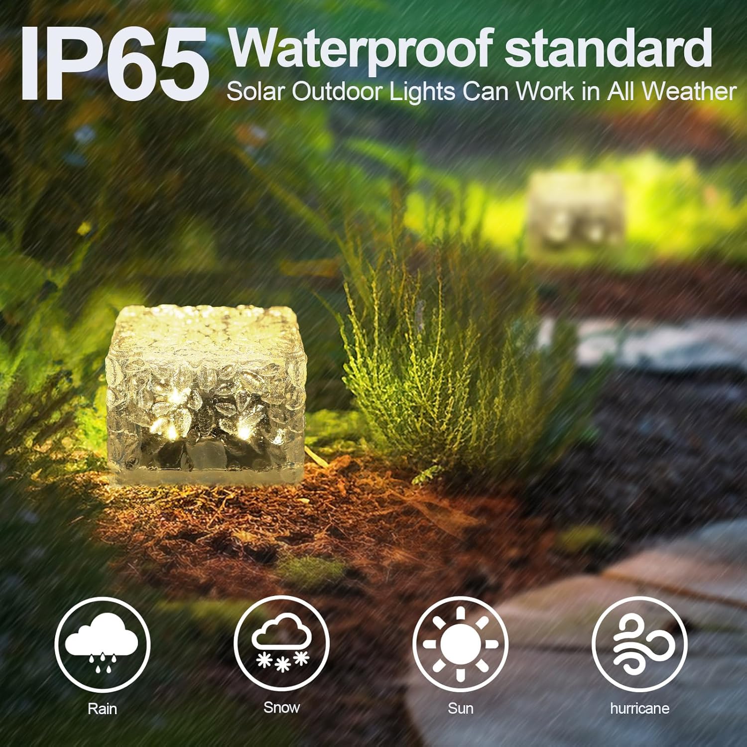 Solar Brick Lights-Outdoor Solar Lights for Yard-Solar Brick Landscape Path Light 6 Pack LED Light Brick Garden Decor for Pathway Patio Walkway Backyard Decoration-VerdiqueGarden