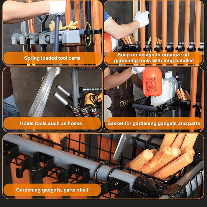Ultimate Yard Tool Storage Rack with Rolling Casters – Organize All Your Garden Tools Effortlessly-VerdiqueGarden