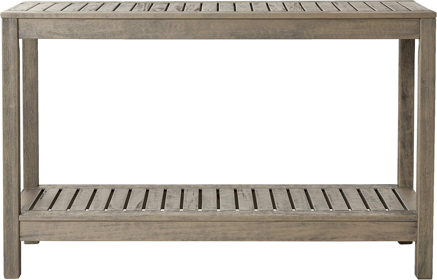 Cambridge Casual Solid Wood West Lake Outdoor Console Table – Weathered Gray Finish – Durable and Stylish Accent Plant Table for Patio, Deck, Porch, Garden, and Outdoor Spaces-VerdiqueGarden