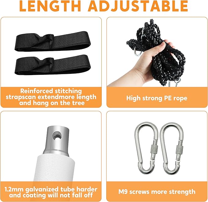 TURFEE 40" Saucer Tree Swing for Kids - 900Lb Weight Capacity, 900D Waterproof Oxford Fabric Platform Swing Seat with Adjustable Ropes for Kids Playground Outdoor Activity Backyard Fun (Rainbow)-VerdiqueGarden