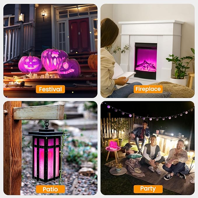 Hompavo 【Upgraded】 LED Flame Lights with Remote & Timer, Waterproof 4-Mode Rechargeable Battery Operated Flameless Candles, Pillar Flickering Lanterns for Room Patio Wedding Halloween Home Decor-VerdiqueGarden