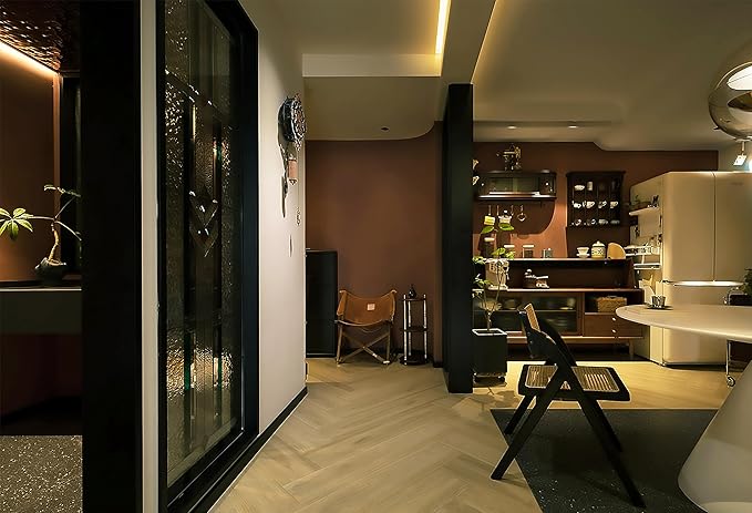 Dimoon 236''x17.7'' Brown Peel and Stick Wallpaper Contact Paper Modern Self Adhesive Wall Paper Removable Renter Friendly Textured Solid Color Shelf Cabinet Vinyl Roll (236''x17.7'',Orange Brown)-VerdiqueGarden