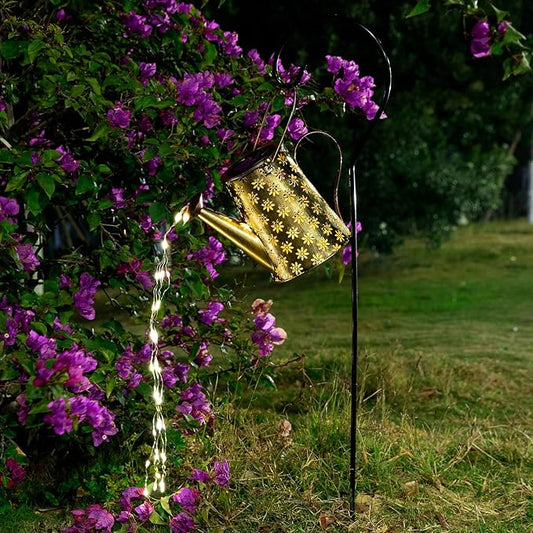 Garden Decor Solar Lights Outdoor Large Hanging Waterproof Watering Can Landscape Lights Outside Decorations for Yard Front Porch Patio Backyard Gardening Gift for Mom Grandma Women Birthday-VerdiqueGarden