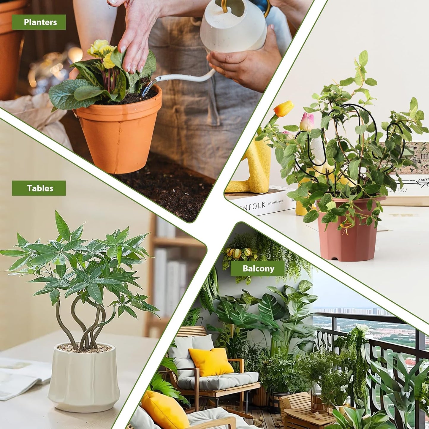 2 Pack Plant Trellis Indoor, 11.4" W x 13" H Small Trellis for Potted Plants, Decorative Trellis for Climbing Plants Indoor, Ideal for Vines on Tabletops, Balconies, Gardens and Lawns, Cactus-Shaped-VerdiqueGarden