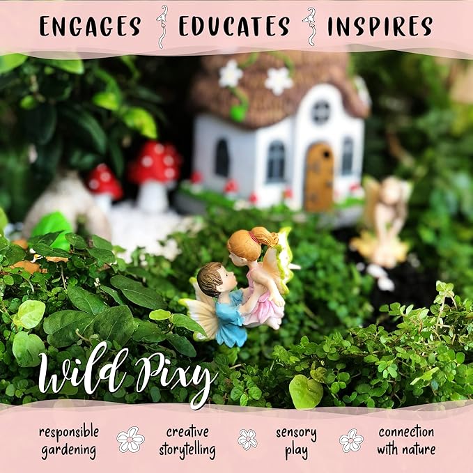 WILD PIXY Miniature Fairy Figurine - Fairy Garden Fairies with an Inspiration Theme, Includes A Fairy Poem and Gift Box, Gorgeous Miniature Garden Decoration for Indoor or Outdoor Fairy Gardens-VerdiqueGarden