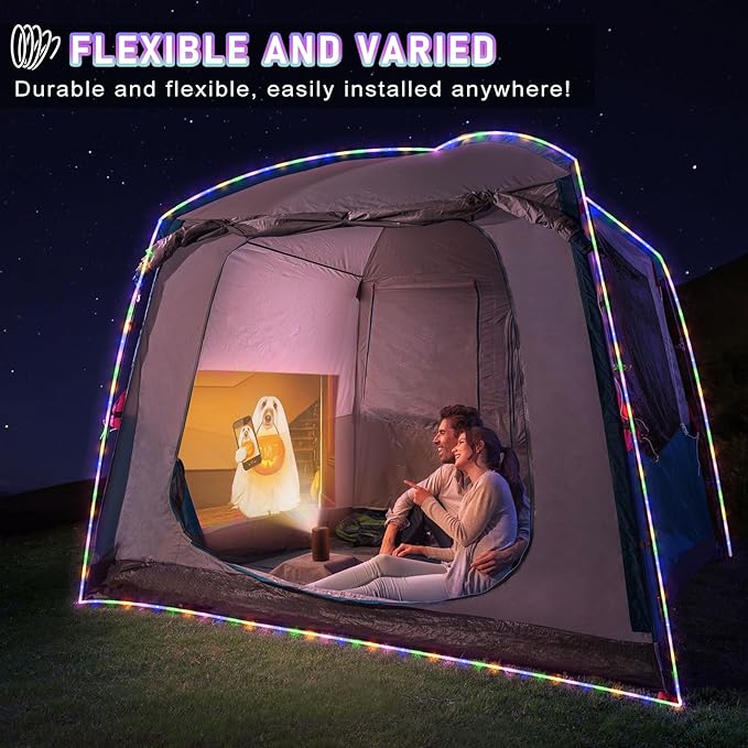 66FT 200 LED Rope Lights for Outside, Easter Lights Outdoor with Waterproof 8 Modes, Flexible and Connectable Plug in String Lights for Indoor Patio Pool Party Easter Decorations, Pastel Multicolor-VerdiqueGarden