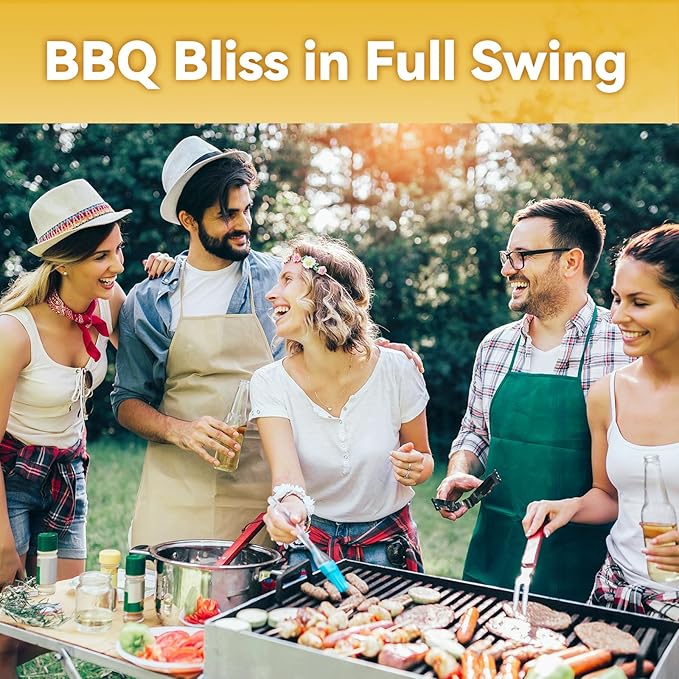 Skewers for Grilling, 17" (6 Pcs) Wooden Handle Double Pronged Stainless Steel Flat Kabob Skewers with Push Bar, Reusable Long Metal Skewer Sticks for Meat Chicken Vegetable, BBQ Accessories-VerdiqueGarden