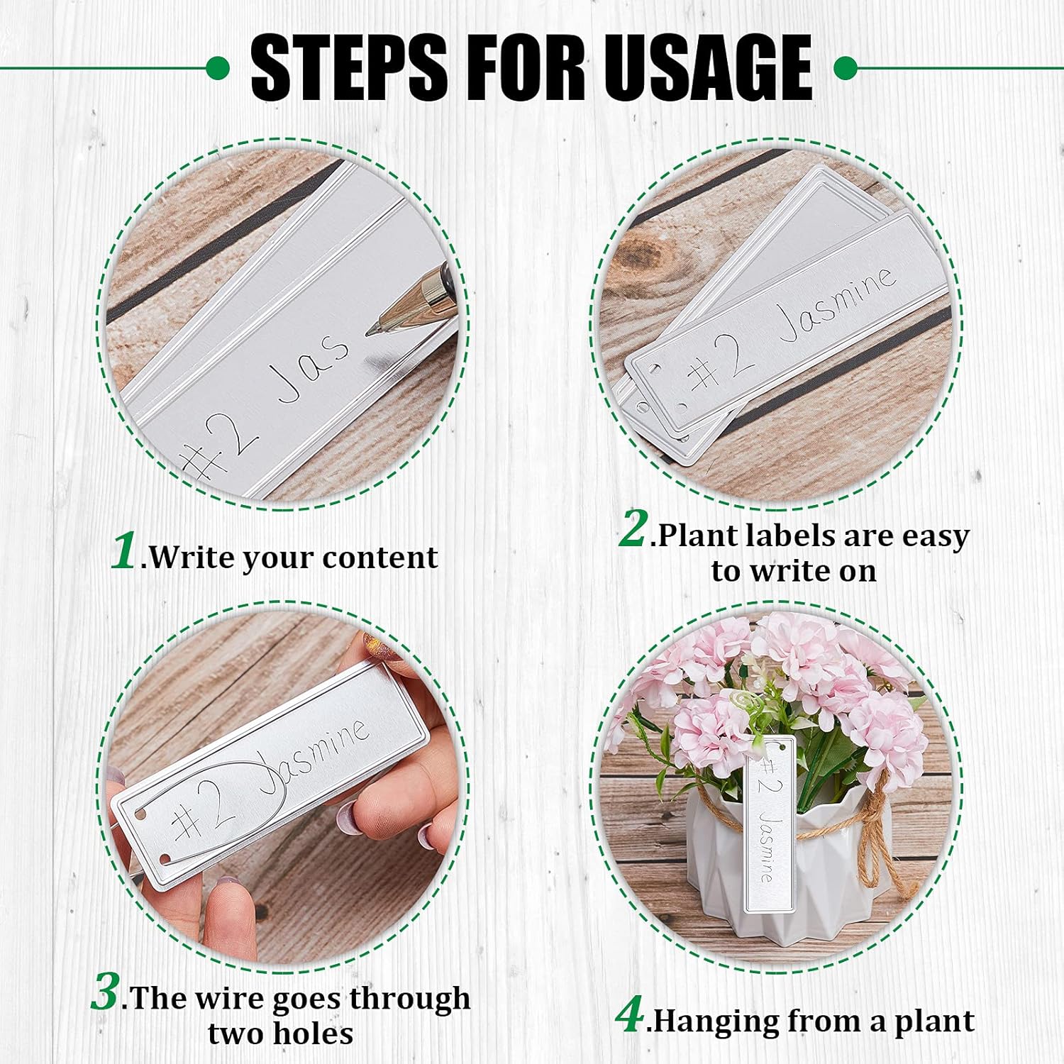 Ripeng 200 Pcs Aluminum Metal Plant Labels Writable Seedling Tree Tags with 6 Inch Wires Waterproof Double Sided Write for Plant Garden Marker Outdoor Identification and Greenhouse(120 Pieces)-VerdiqueGarden