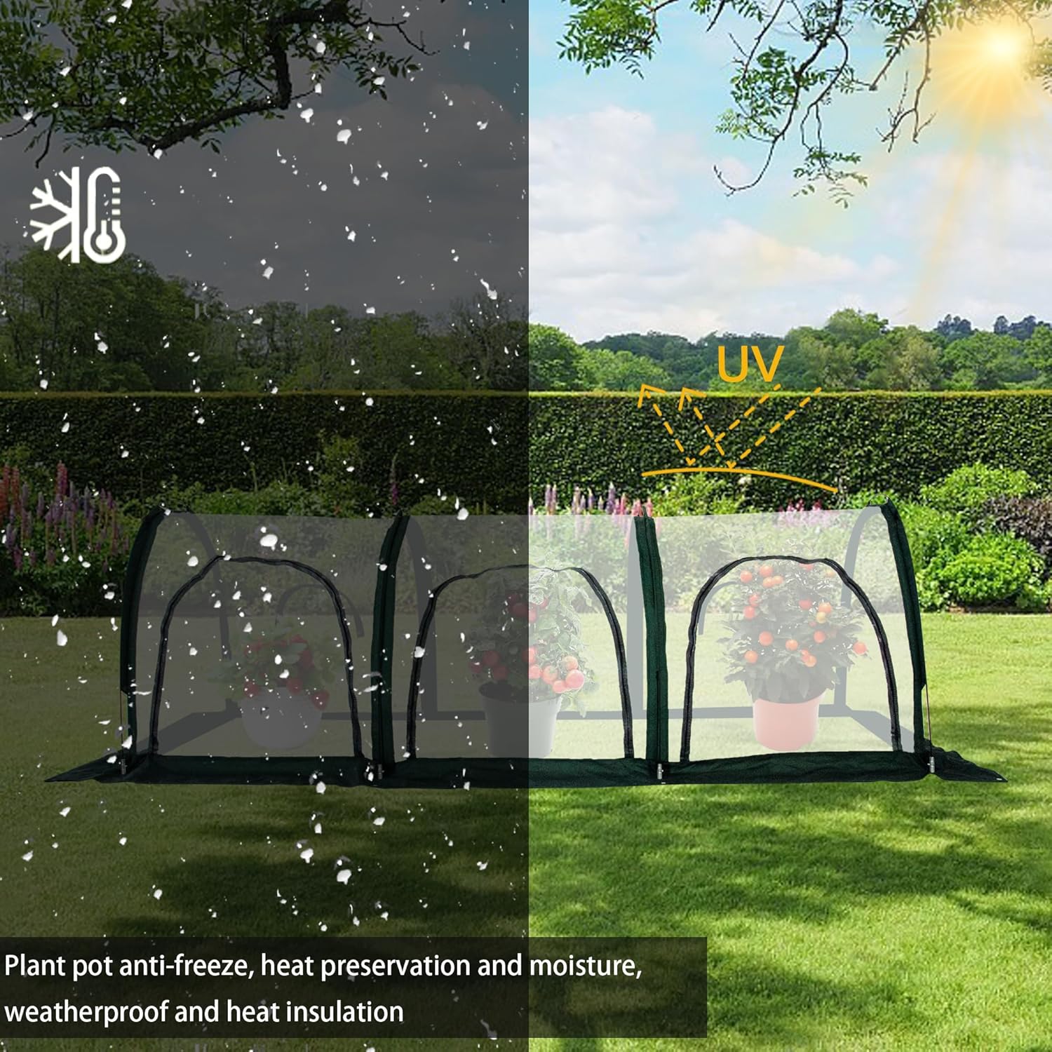 Portable Tunnel Greenhouse for Outdoors - Transparent Mini Greenhouses Ideal for Backyards and Outdoor Vegetable Cultivation (3M)-VerdiqueGarden