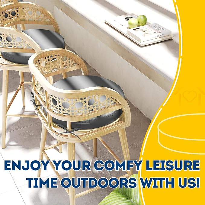 AAAAAcessories Outdoor Seat Cushions for Chairs, Waterproof, Fade-Resistant Patio Furniture Replacement Cushions, 15" x 15" x 2", Set of 2, Dark Gray-VerdiqueGarden