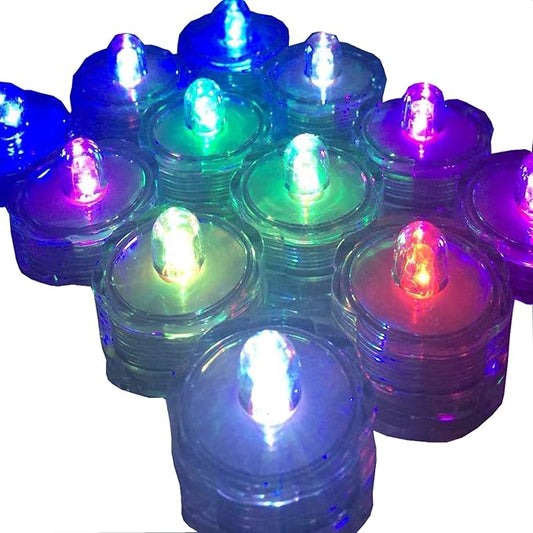 Bright LED Floral Tea Light Submersible Lights for Party Wedding (RGB(Changing Color), 30 Pack)-VerdiqueGarden